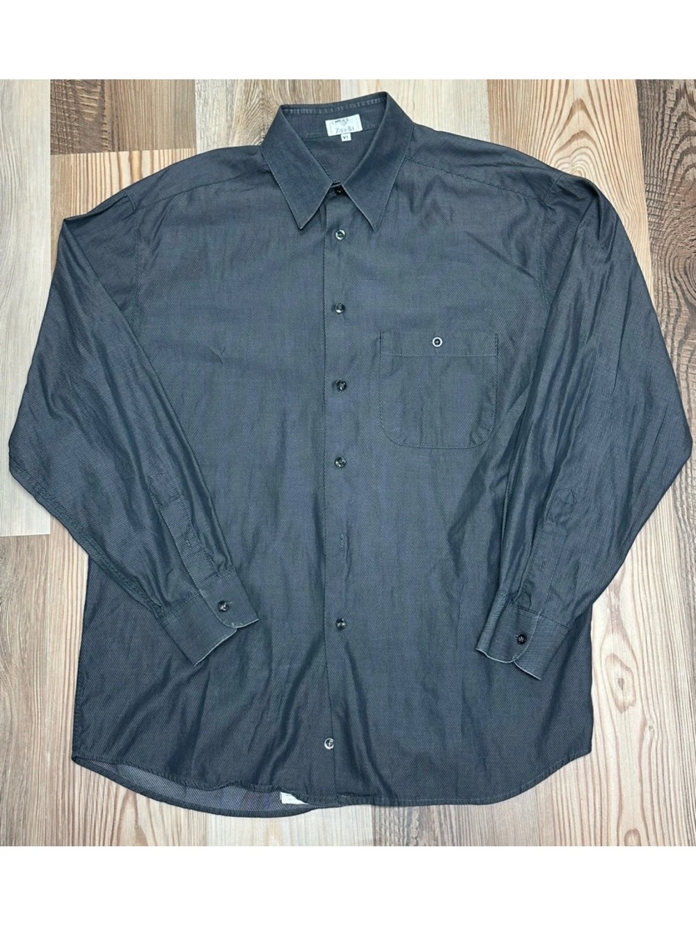 Zanella Shirt Mens Gray Button Up Long Sleeve Made In Italy Collar XL